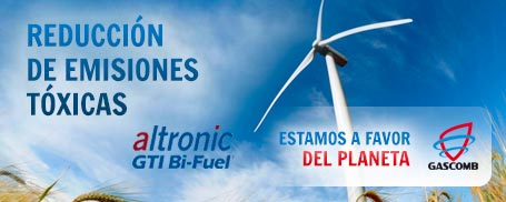 El sistema GASCOMB GTI Bi Fuel reduce las emisiones contaminantes de tus motores a diésel, al utilizar gas 