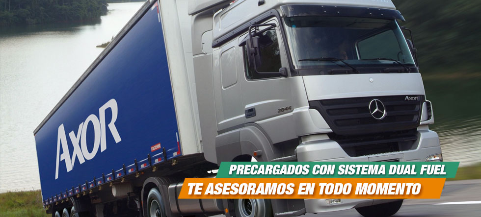 Modelos de vehículos Mercedes Benz, Actros y Axor precargados con el Sistema OIG HDXi Dual Fuel de Conversión Vehicular a gas