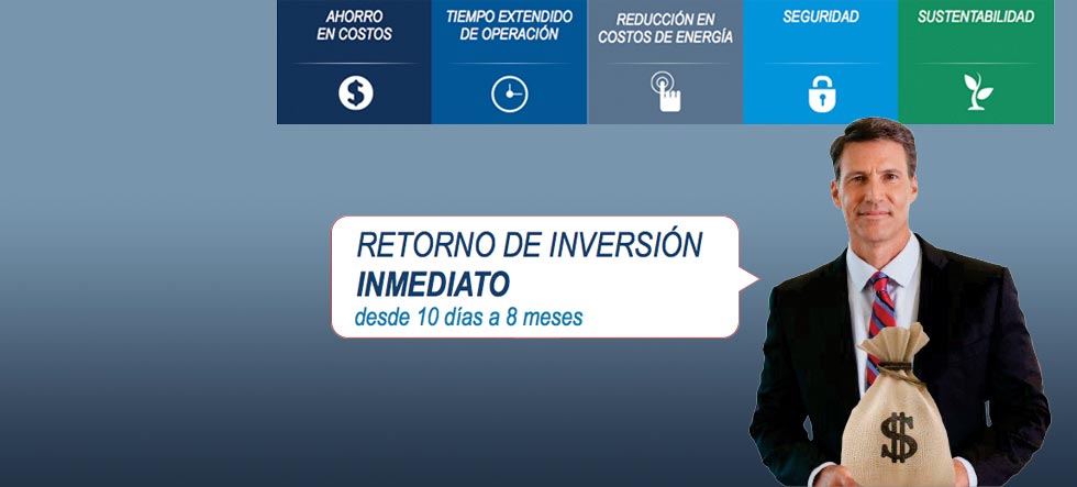 Los beneficios del uso de un sistema de conversión de motor diésel a gas son: ahorro en costos, tiempo extendido de operación, reducción en costos de energía, seguridad y sustentabilidad